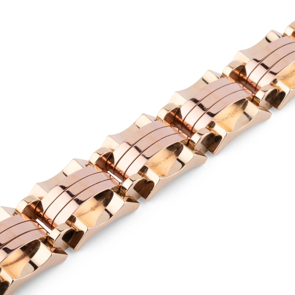 Bracelet tank or jaune et rose - Castafiore