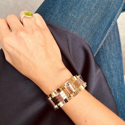 Bracelet tank or jaune et rose - Castafiore