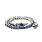 Bracelet tennis en or avec saphir bleu naturel - Castafiore