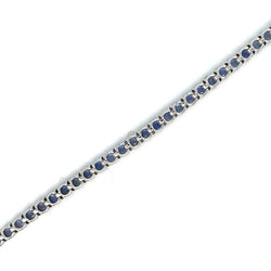 Bracelet tennis en or avec saphir bleu naturel de 7 carats - Castafiore