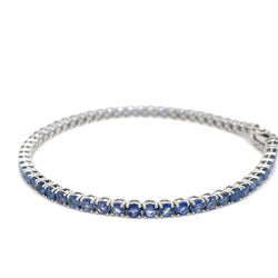 Bracelet tennis en or avec saphir bleu naturel de 7 carats - Castafiore