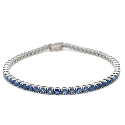 Bracelet tennis en or avec saphir bleu naturel de 7 carats - Castafiore