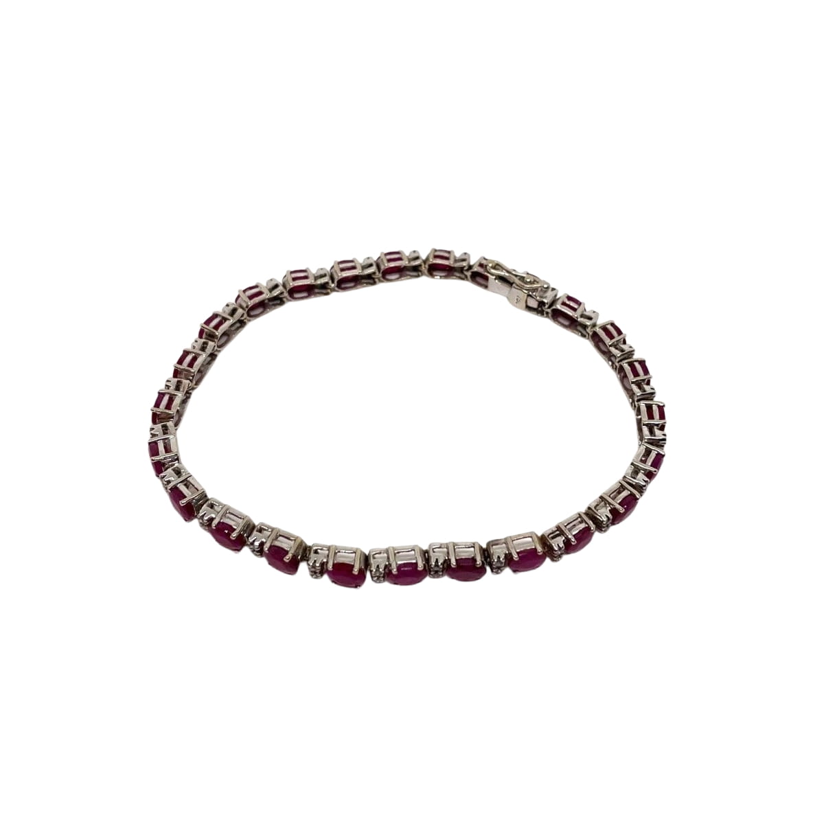 Bracelet tennis or blanc rubis et diamants - Castafiore