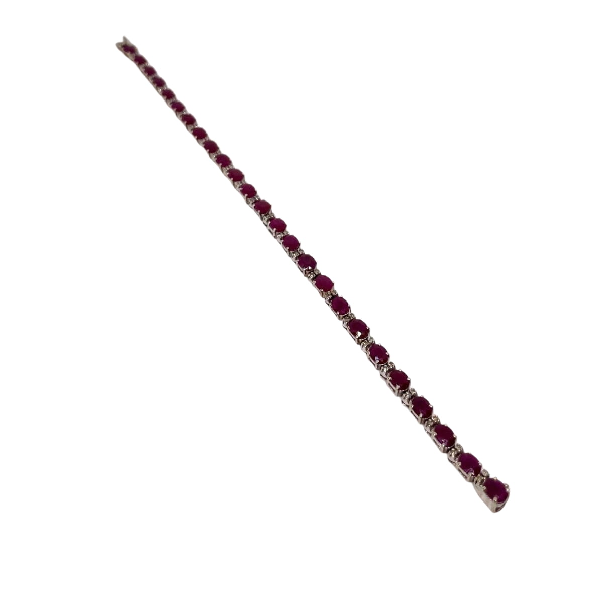 Bracelet tennis or blanc rubis et diamants - Castafiore
