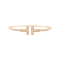 Bracelet TIFFANY Wire Tiffany t en or rose et diamants - Castafiore