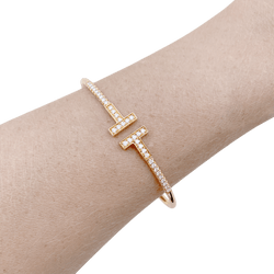 Bracelet TIFFANY Wire Tiffany t en or rose et diamants - Castafiore