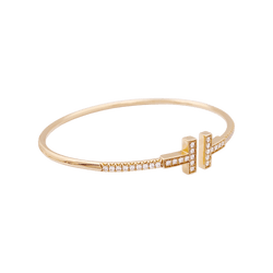 Bracelet TIFFANY Wire Tiffany t en or rose et diamants - Castafiore