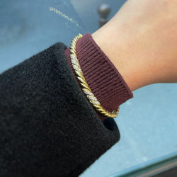 Bracelet Torsadé POIRAY en or jaune et diamants - Castafiore