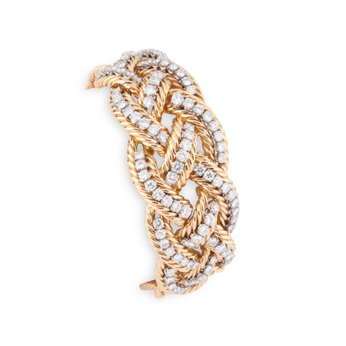 Bracelet Tressé BOUCHERON en or jaune et diamants - Castafiore