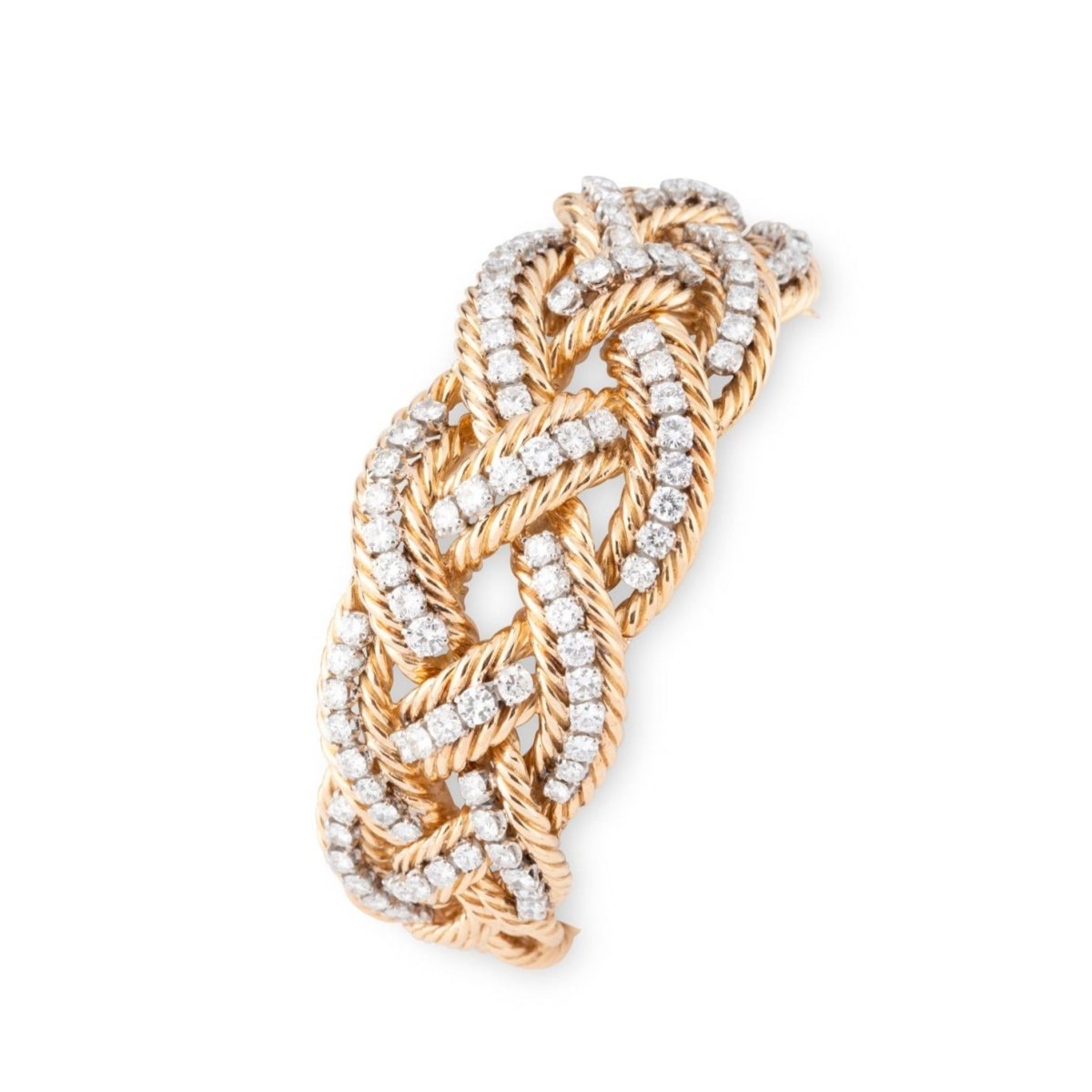 Bracelet Tressé BOUCHERON en or jaune et diamants - Castafiore