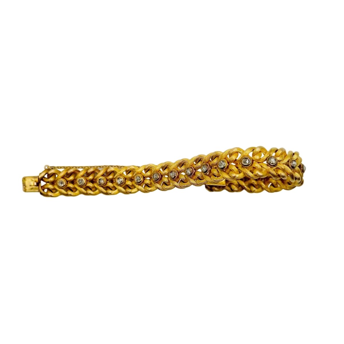 Bracelet Tressé en or jaune et diamants - Castafiore