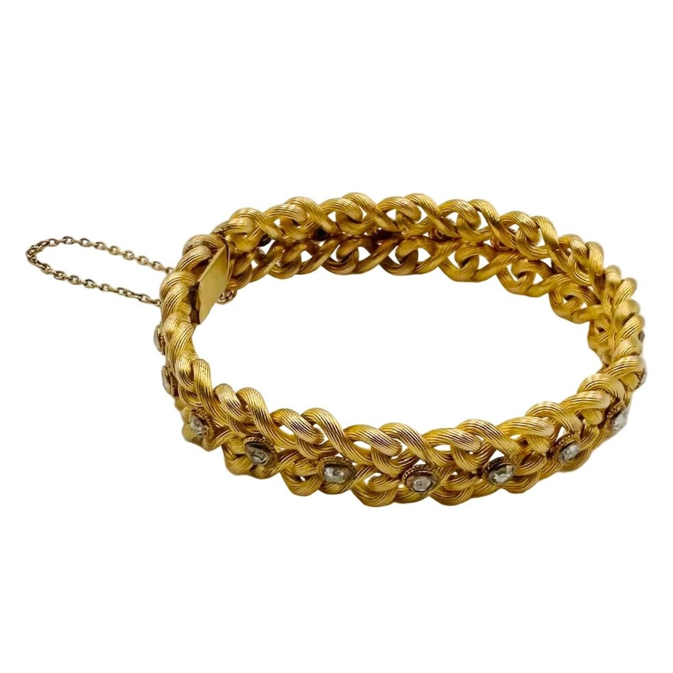 Bracelet Tressé en or jaune et diamants - Castafiore