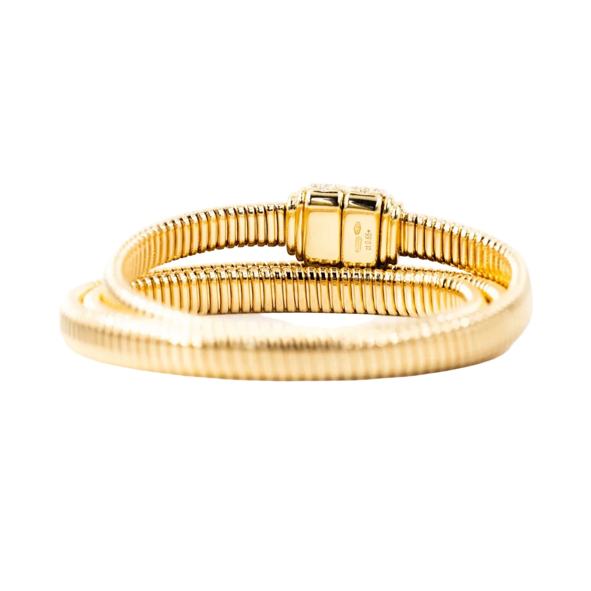 Bracelet Tubogas en or jaune et diamants - Castafiore