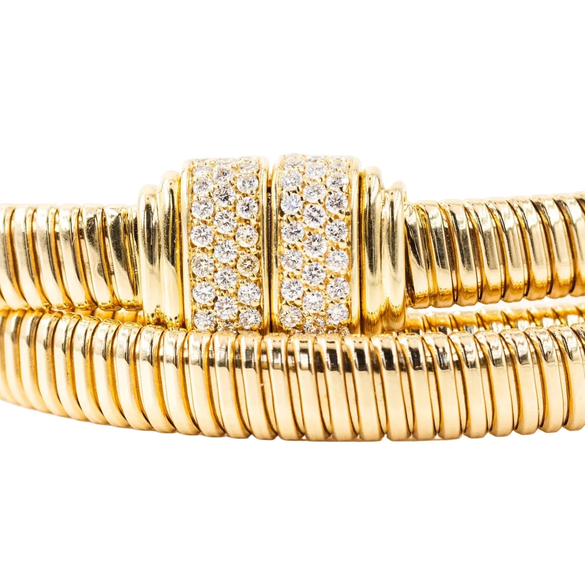 Bracelet Tubogas en or jaune et diamants - Castafiore