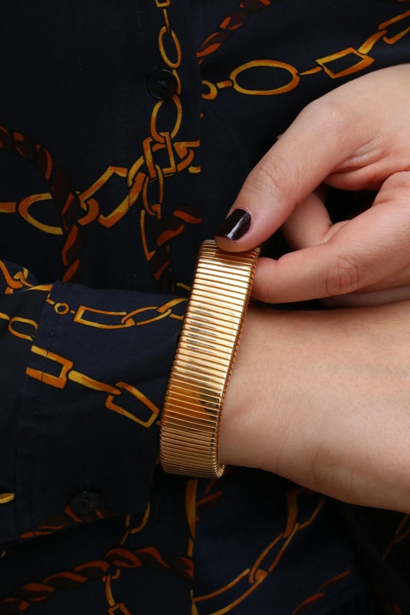 Bracelet Tubogas vintage en or jaune - Castafiore