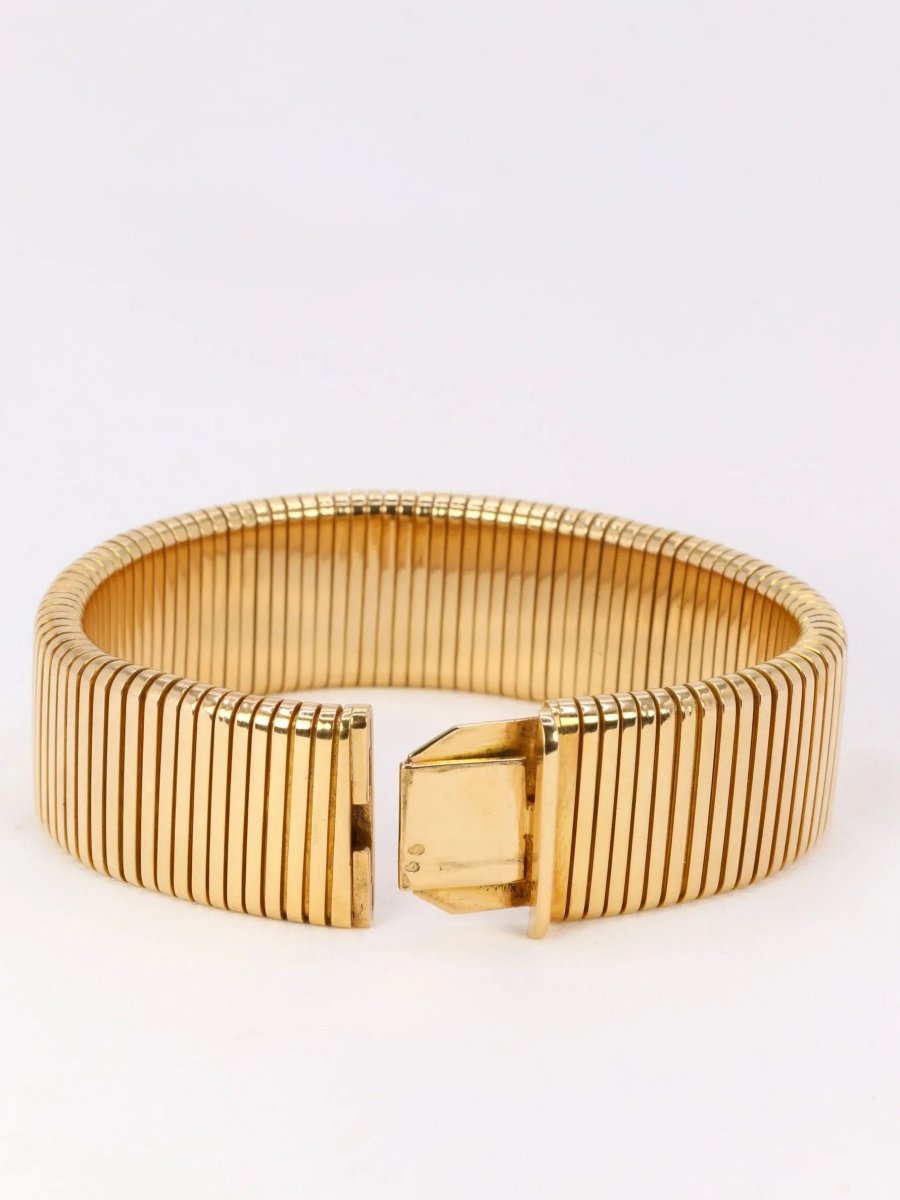 Bracelet Tubogas vintage en or jaune - Castafiore