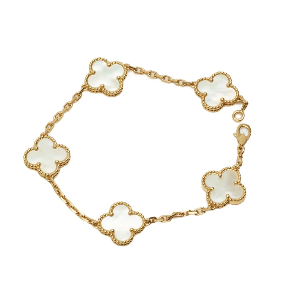 Bracelet VAN CLEEF & ARPELS "Alhambra" en or jaune et nacre - Castafiore