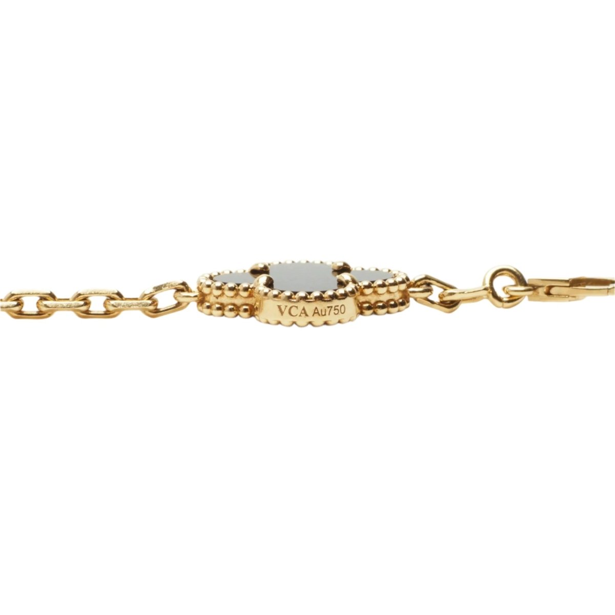 Bracelet VAN CLEEF & ARPELS "Alhambra" en or jaune et onyx - Castafiore