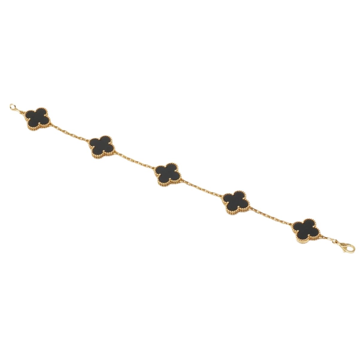 Bracelet VAN CLEEF & ARPELS "Alhambra" en or jaune et onyx - Castafiore