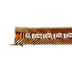 Bracelet VAN CLEEF & ARPELS "Cheveux d'ange" en or jaune, platine et diamants - Castafiore