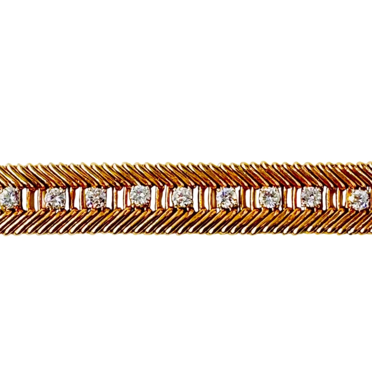 Bracelet VAN CLEEF & ARPELS "Cheveux d'ange" en or jaune, platine et diamants - Castafiore