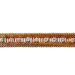 Bracelet VAN CLEEF & ARPELS "Cheveux d'ange" en or jaune, platine et diamants - Castafiore