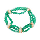 Bracelet VAN CLEEF & ARPELS en or jaune, chrysoprase et diamants - Castafiore