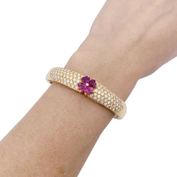 Bracelet VAN CLEEF & ARPELS en or jaune, saphir rose et diamant - Castafiore