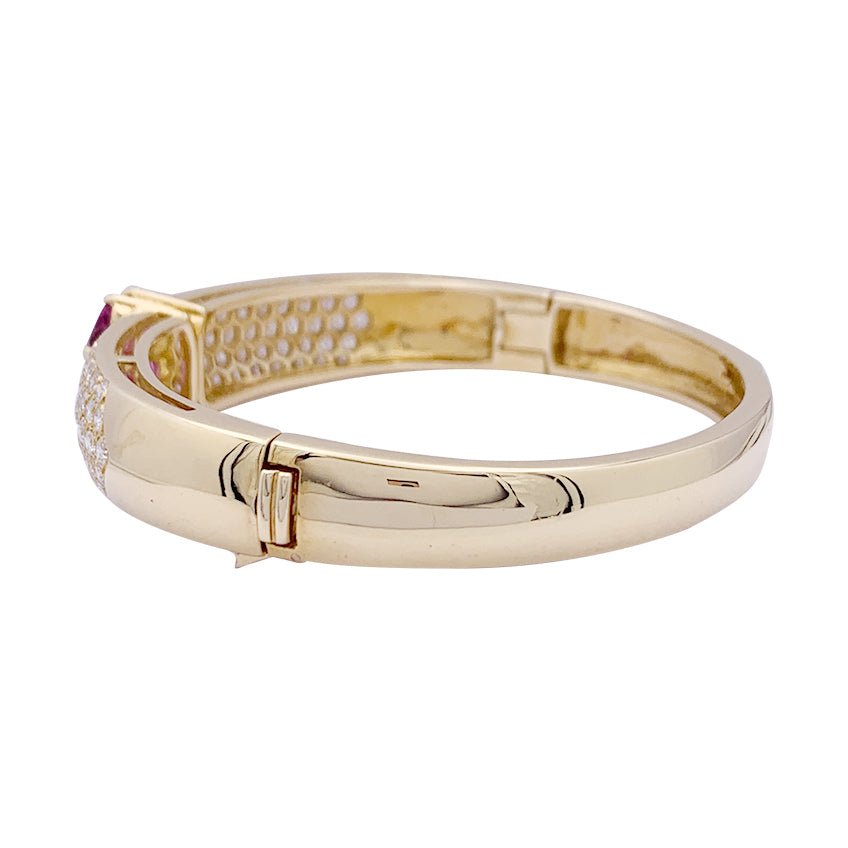 Bracelet VAN CLEEF & ARPELS en or jaune, saphir rose et diamant - Castafiore