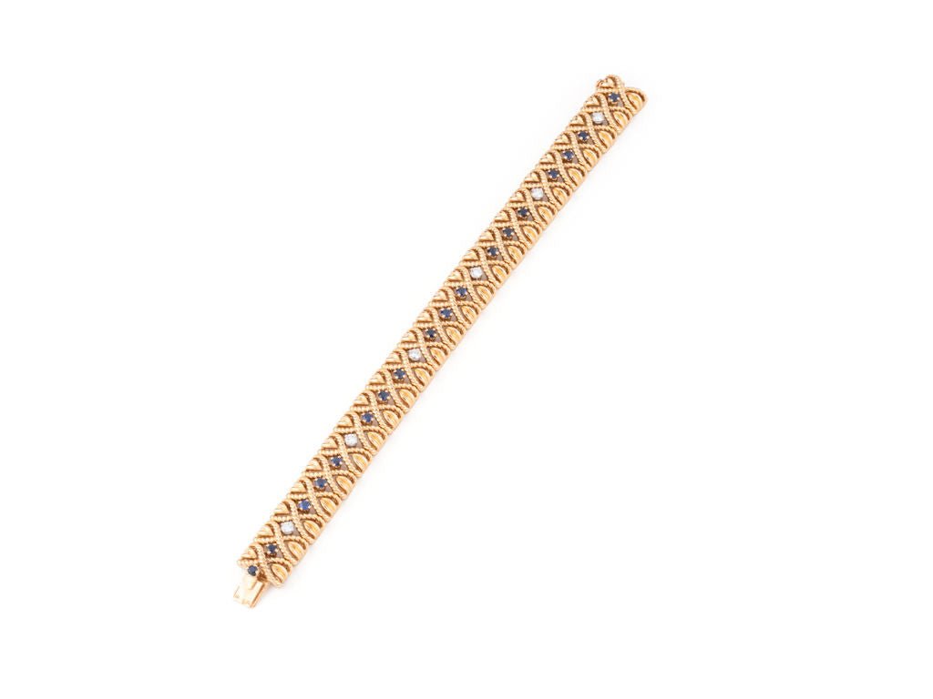 Bracelet VAN CLEEF & ARPELS en or jaune, saphirs et diamants - Castafiore