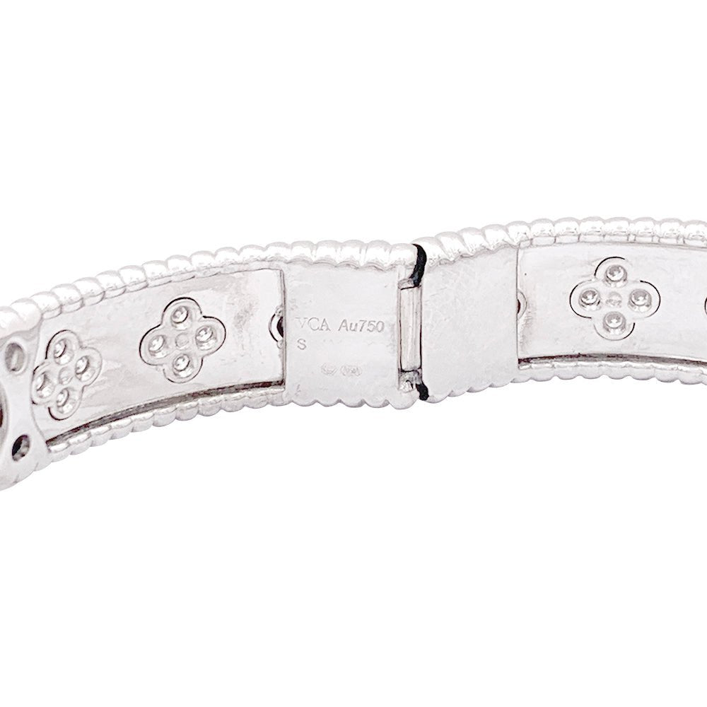 Bracelet VAN CLEEF & ARPELS "Perlée" or blanc, diamants. - Castafiore