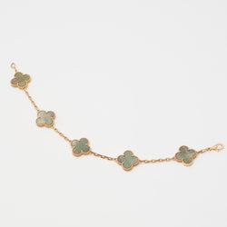 Bracelet Van Cleef & Arpels SPECIAL ORDER Vintage Alhambra 5 motifs nacre grise en or rose - Castafiore