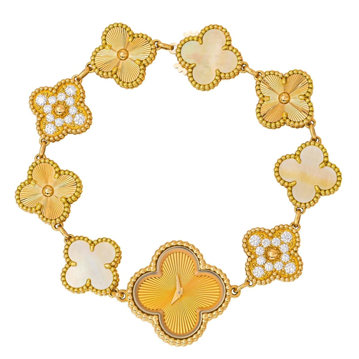 Bracelet VAN CLEEF & ARPELS "Sweet Alhambra" en or jaune, nacre - Castafiore