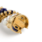 Bracelet VCA "Twist" en or jaune, perles et lapis - lazuli - Castafiore