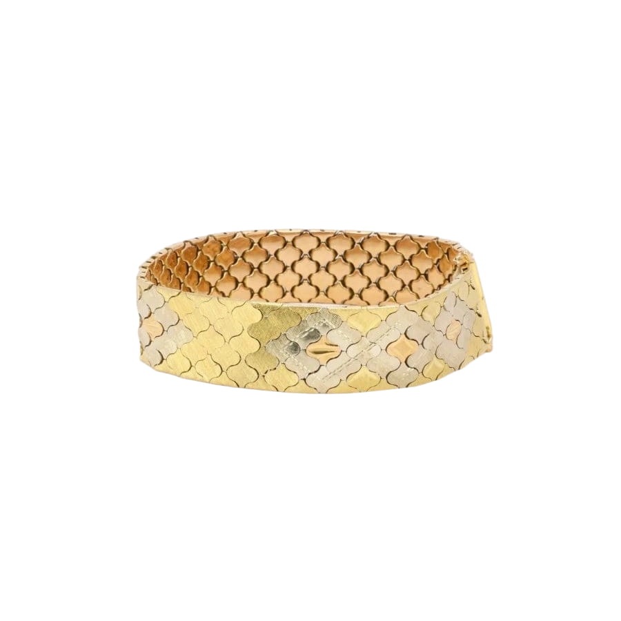 Bracelet vintage 3 ors maillons nid d'abeilles - Castafiore