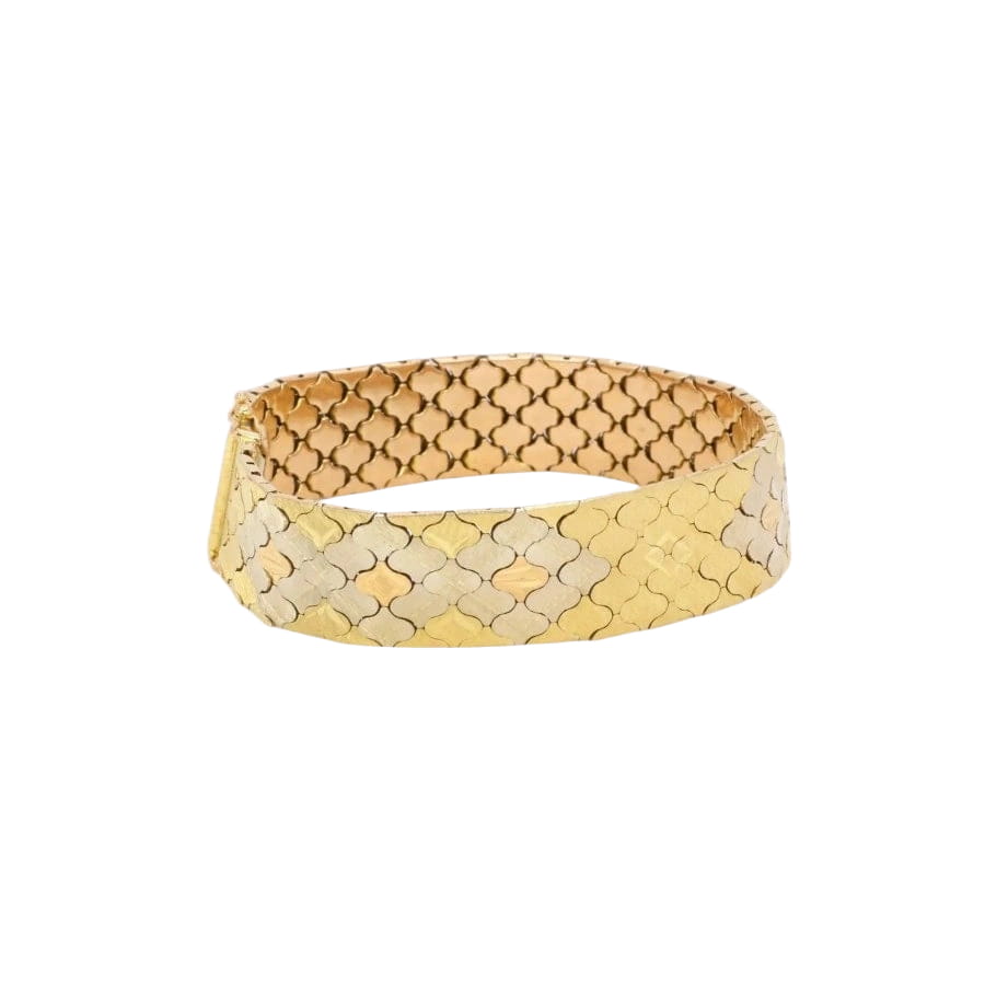 Bracelet vintage 3 ors maillons nid d'abeilles - Castafiore