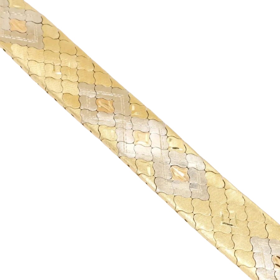 Bracelet vintage 3 ors maillons nid d'abeilles - Castafiore