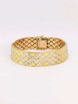 Bracelet vintage 3 ors maillons nid d'abeilles - Castafiore