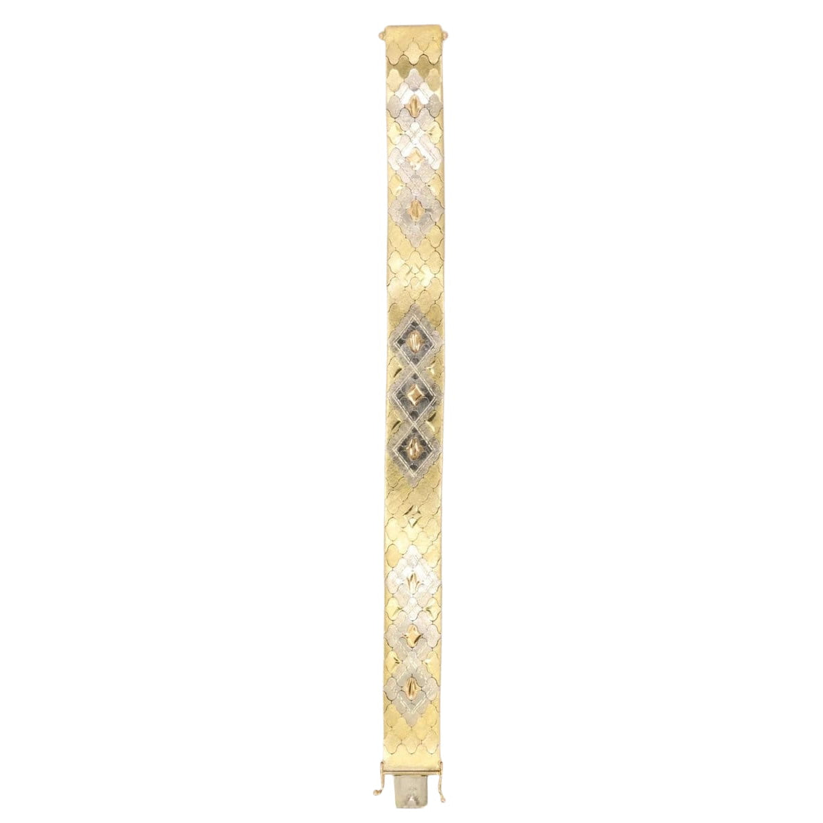 Bracelet vintage 3 ors maillons nid d'abeilles - Castafiore