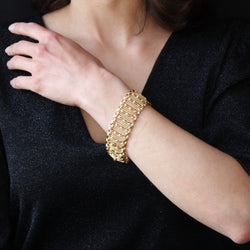 Bracelet VINTAGE Ajouré torsade en or jaune - Castafiore