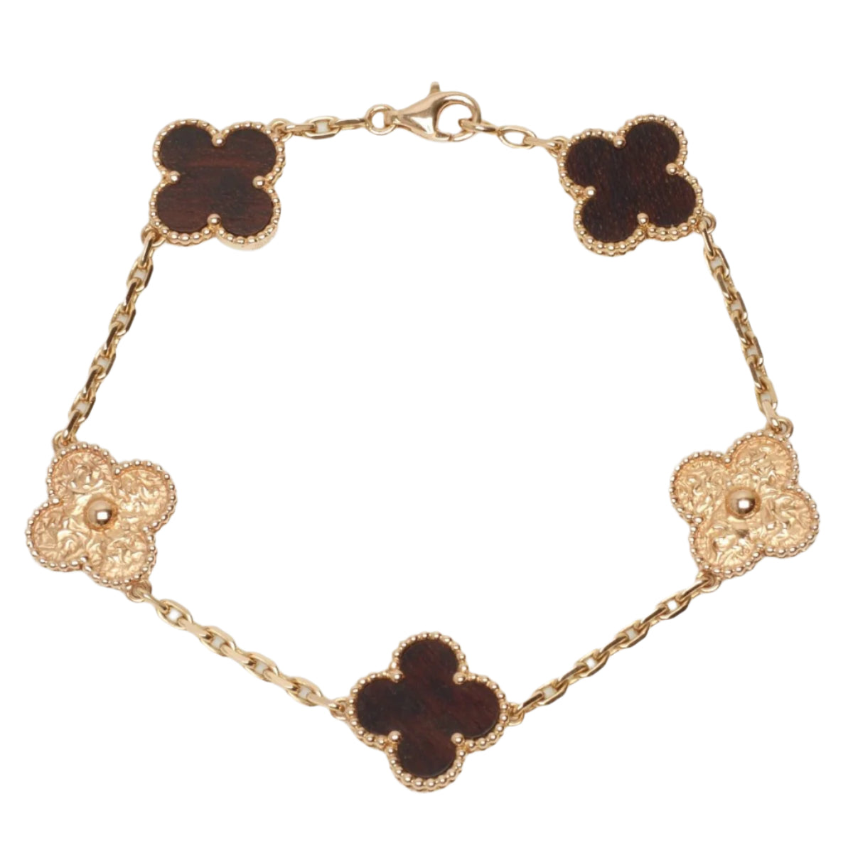 Bracelet Vintage Alhambra 5 motifs Bois d'amourette Letterwood LIMITED EDITION - Castafiore