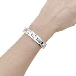 Bracelet Vintage BOUCHERON, "Crémaillère", platine et diamants - Castafiore