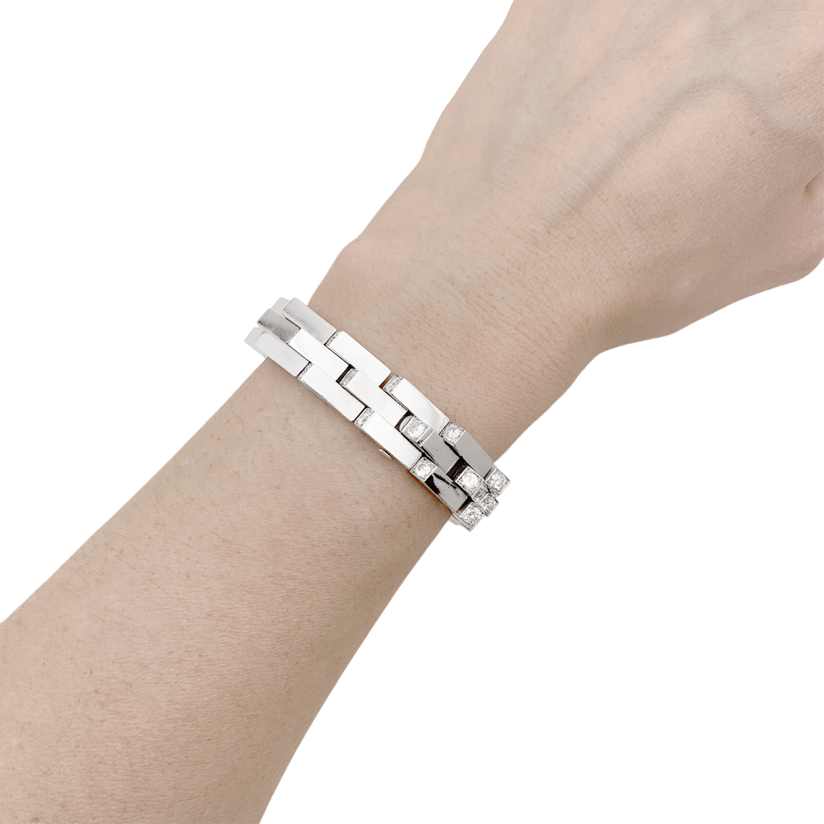 Bracelet Vintage BOUCHERON, "Crémaillère", platine et diamants - Castafiore