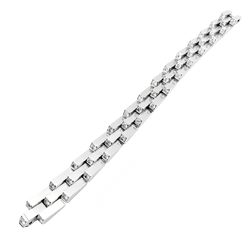 Bracelet Vintage BOUCHERON, "Crémaillère", platine et diamants - Castafiore