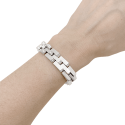 Bracelet Vintage BOUCHERON, "Crémaillère", platine et diamants - Castafiore