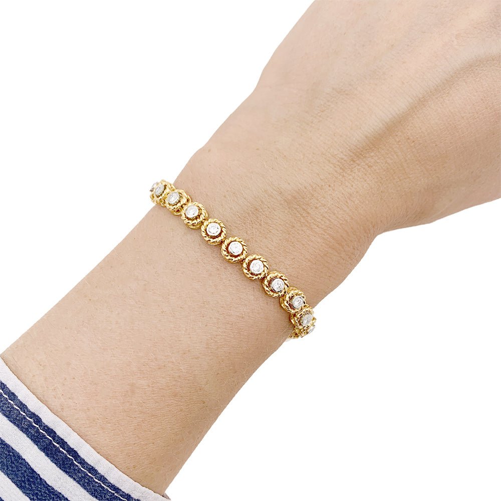 Bracelet vintage deux ors et diamant - Castafiore