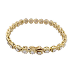 Bracelet vintage deux ors et diamant - Castafiore