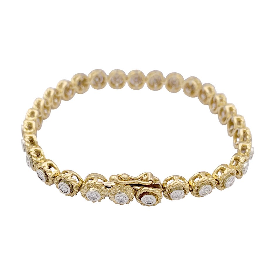 Bracelet vintage deux ors et diamant - Castafiore