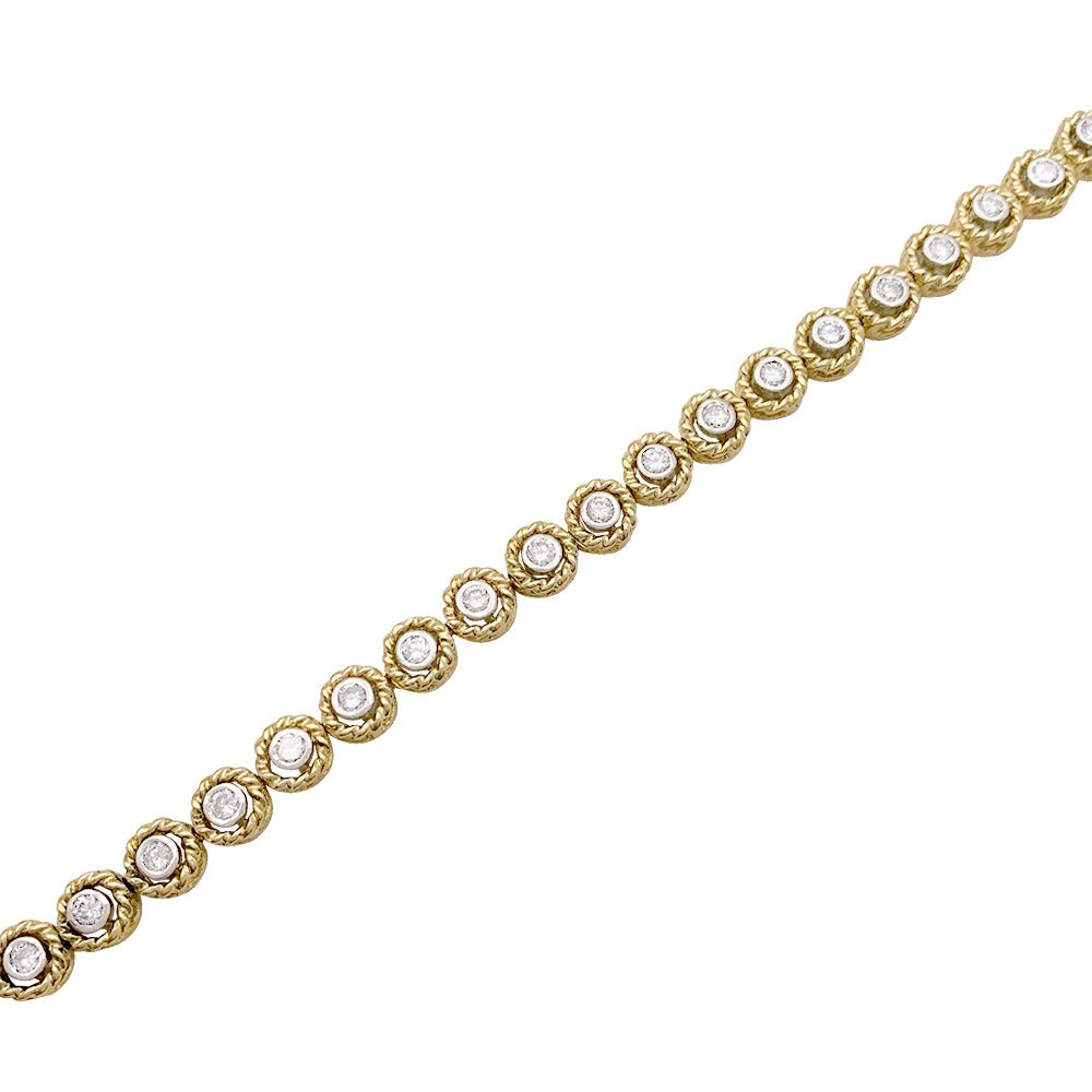 Bracelet vintage deux ors et diamant - Castafiore