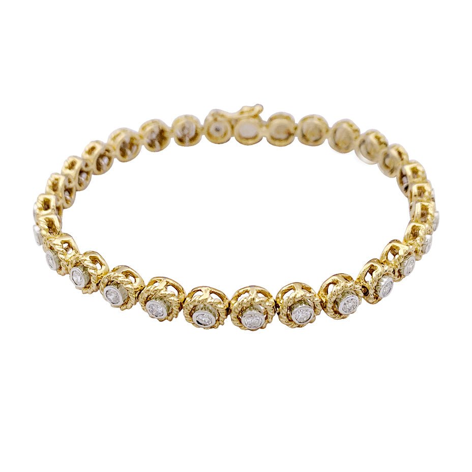 Bracelet vintage deux ors et diamant - Castafiore